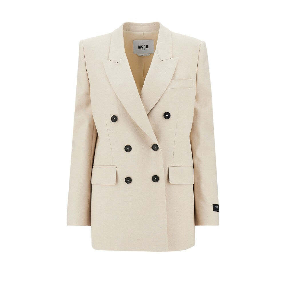 Msgm Oversized Canvas Double-Breasted Jacket